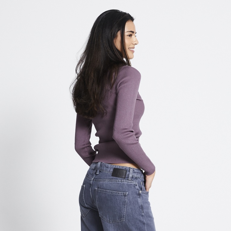 Rib-knit cardigan "Violet"